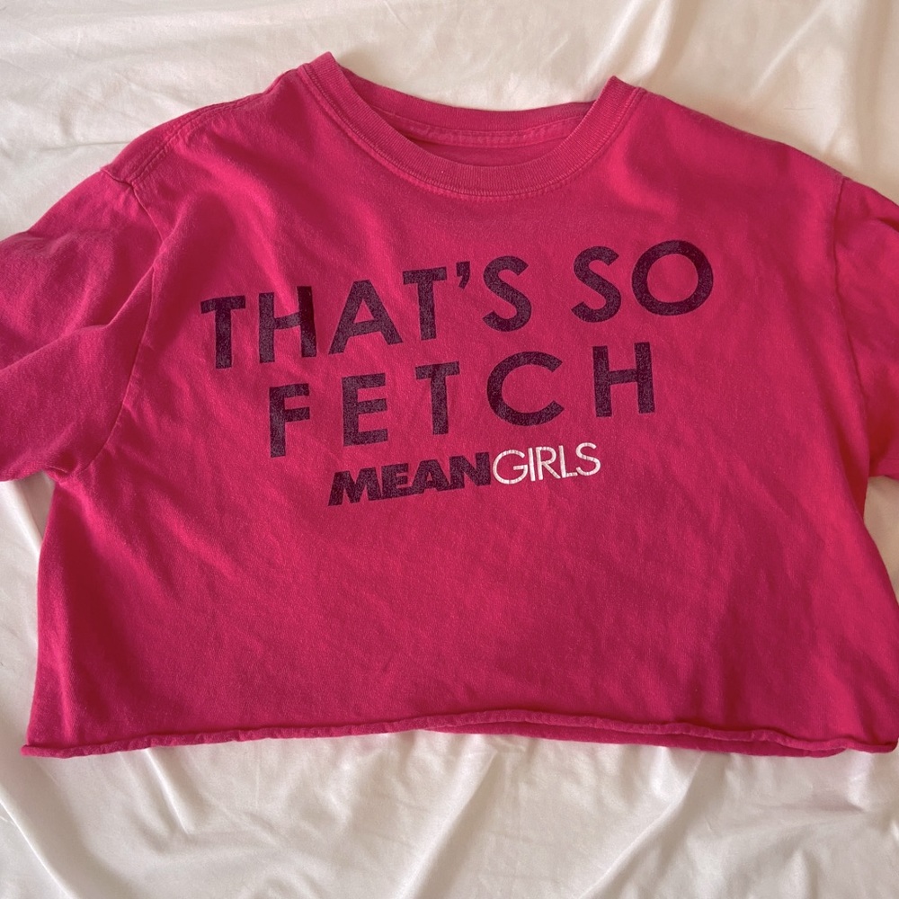 Hot pink mean girls crop top.